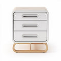Wooden bedside table with three drawers and modern minimal design 40 x 40 x 60cm