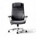 Office chair with headrest ergonomic design in gray fabric 65 x 65 x 120cm
