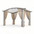 Outdoor metal gazebo with curtains and sunshade 300 x 300 x 250cm
