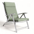 Aluminium frame lounging chair with breathable fabric upholstery in green