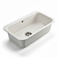 Undermount kitchen sink in white composite material 30 x 18 x 10 inches