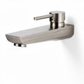 Wall-mounted bathroom faucet in brushed nickel finish with 20 x 10 x 5cm dimensions